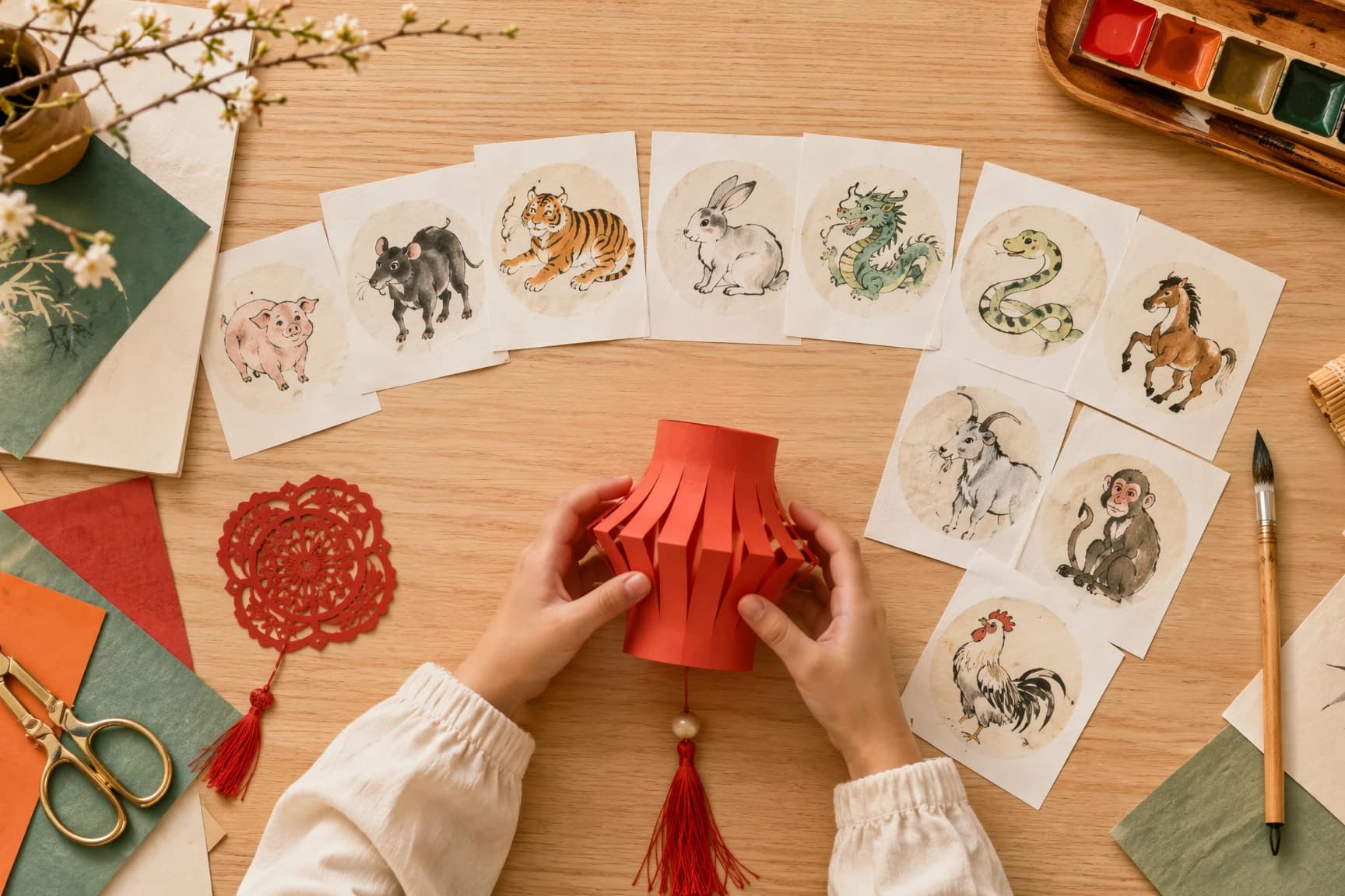 Child making a lantern